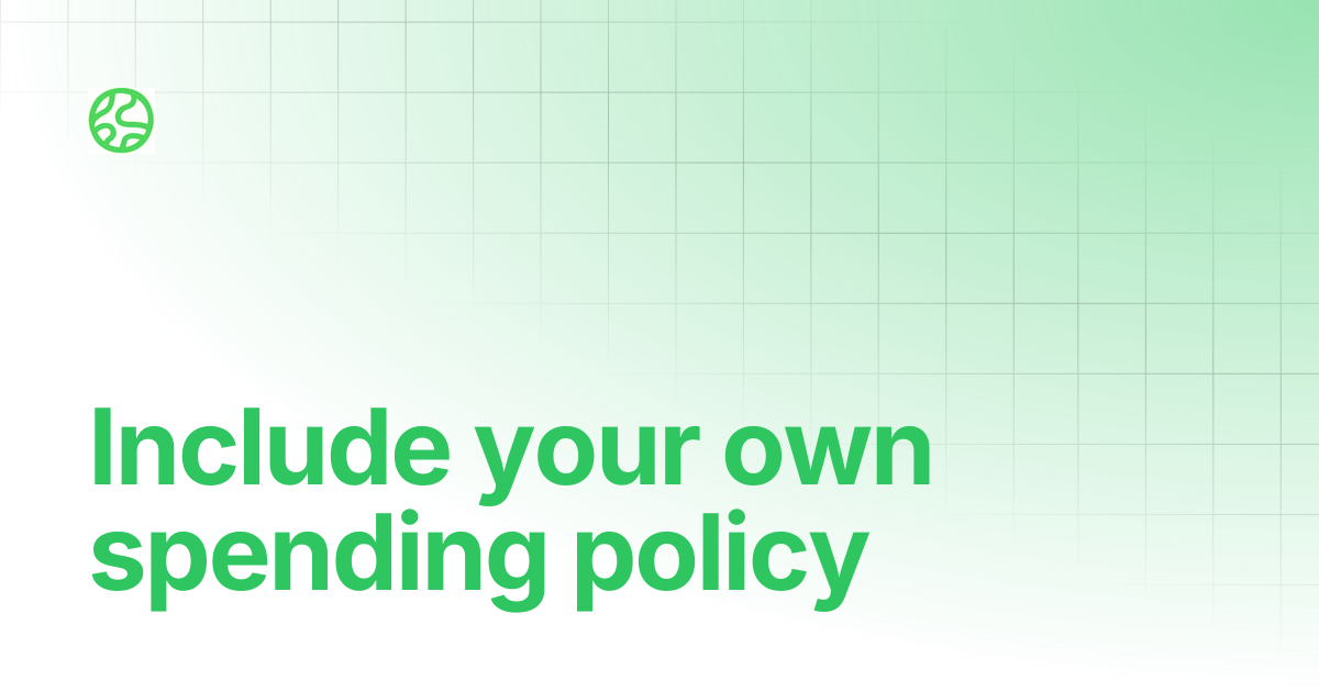 Include your own spending policy | All For Climate